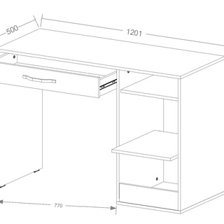 biurko 120 młodzieżowe dla ucznia Perfect 04 z szufladą szafką artisan