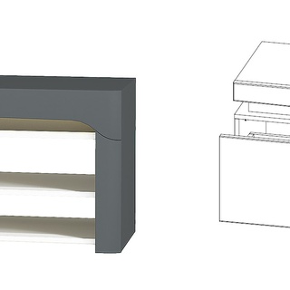 zestaw pokojowy Thea White 2 meblościanka rtv biała w połysku