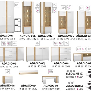 komoda 143 elegancka Adagio 04 szafka z szufladami biała w połysku