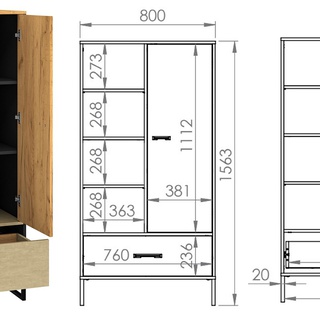 zestaw mebli młodzieżowych dziecięcych Colt 3 biurko regał komplet nowoczesny loft czarny + craft złoty + stal premium do pokoju