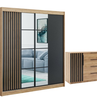 komoda 120 z lamelami loft Sorento II szafka pojemna szuflady półka