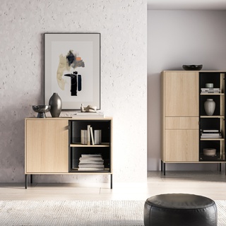 komoda 107 nowoczesna z oświetleniem Barnee 03 szafka elegancka