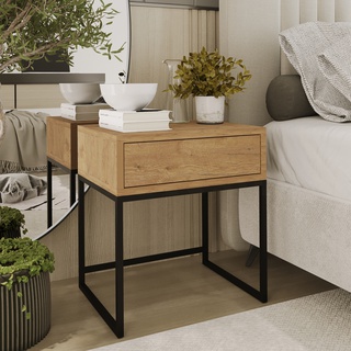 stolik 45 z szufladą Glamour szafka nocna nowoczesna loft do pokoju sypialni