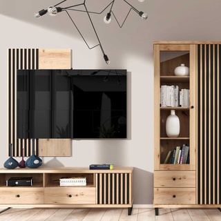 szafka 160 ,6 rtv z lamelami na nóżkach Cali 06 szeroka duża loft stolik