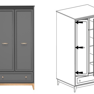 szafa 92 ubraniowa nowoczesna Terra 10 elegancka z szufladą nogami