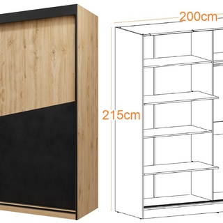 szafa 200 przesuwna Aston 01 z półkami drążkiem garderoba