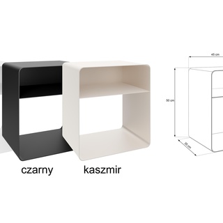 stolik 45 nowoczesny nocny Luna metalowy z półką loft do sypialni