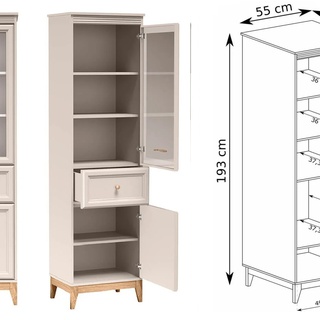 zestaw mebli na nóżkach Windsor B komoda witryna meblościanka