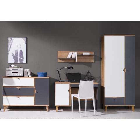 Zestaw Mebli młodzieżowych dziecięcych MEMONE D biurko komoda szafa