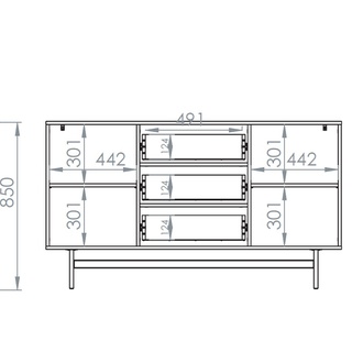 komoda 150 pojemna duża Reynos 05 z szufladami półkami nogami