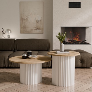 stolik 49 / 47 okrągły kawowy zestaw Lamelo 2W1 ława kawowa okrągła