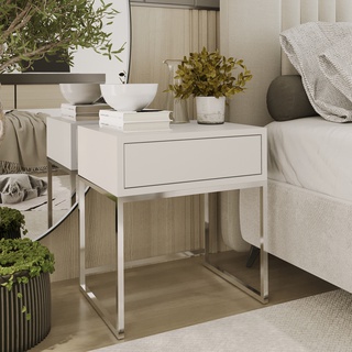 stolik 45 z szufladą Glamour szafka nocna nowoczesna loft do pokoju sypialni