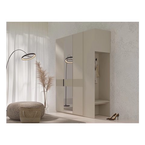 Zestaw 180 garderoba wysoka SORENO 2 z siedziskiem lustrem szafa