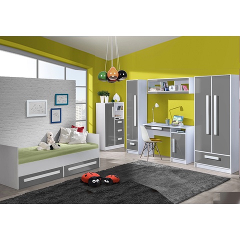 Zestaw nowoczesny młodzieżowy dziecięcy GULIVER 7 z biurkiem łóżkiem