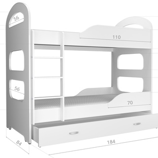 Łóżko piętrowe Dominik 80x180
