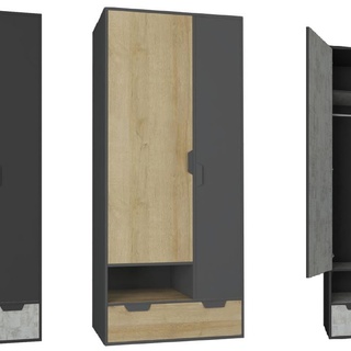 szafa 80 ubraniowa Nano 02 z półkami szufladą młodzieżowa do pokoju