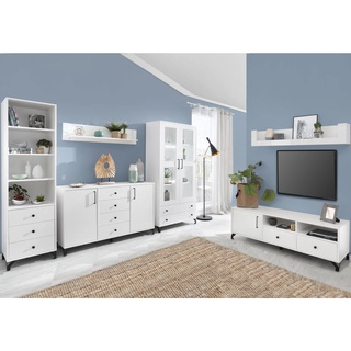 zestaw meblościanka nowoczesna Bergen B witryna komoda rtv regał