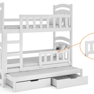 łóżko 75x180 trzyosobowe piętrowe Damian 3os z materacami dla dzieci