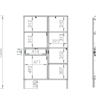 witryna 92 dwudrzwiowa Barnee 01 szafka komoda wysoka przeszklona