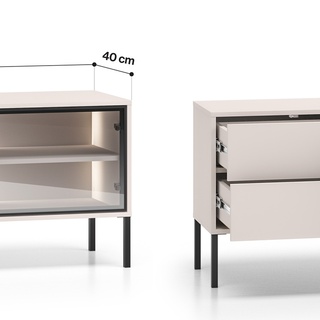 szafka 160 rtv z oświetleniem nogami Barnee 04 stolik pod telewizor