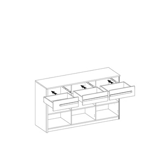 Komoda trzydrzwiowa Bianco BN12 z szufladami artisan