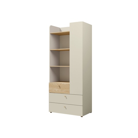 Regał 80 z szufladmi półkami drzwiami YUKI 03 duży słupek zamykany