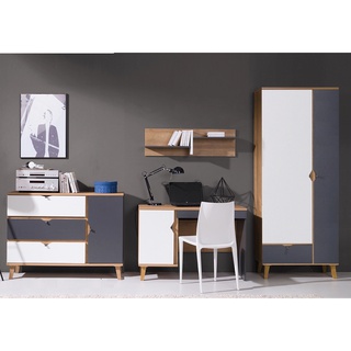 zestaw mebli młodzieżowych dziecięcych Memone D biurko komoda szafa