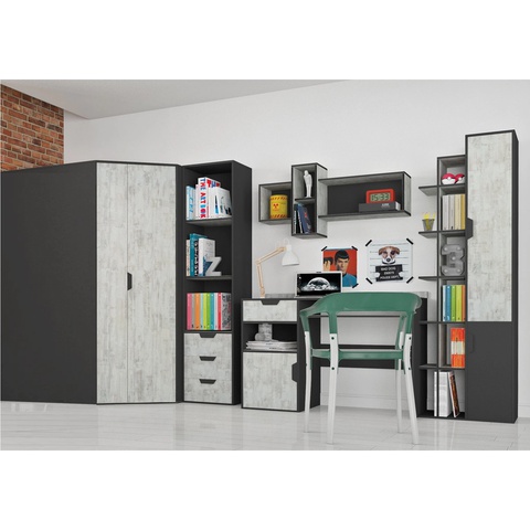 Zestaw meble młodzieżowe dzieci NANO 2 szafa narożna biurko regał