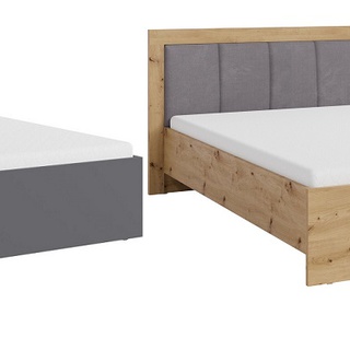 zestaw mebli Smart L komoda łóżko z pojemnikiem rogowa szafa narożna duża artisan / szary antracyt / sonoma biały do sypialni