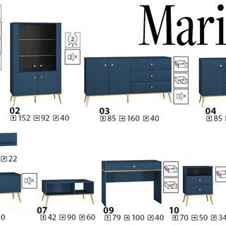 szafka 50 mała niska z szufladami nogami Marine 10 stolik wysoki nocny