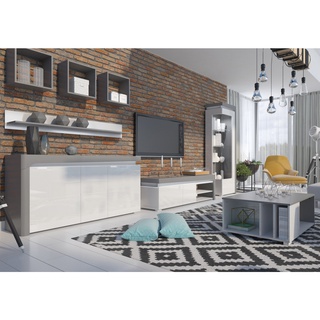 komoda 158 ,7 trzydrzwiowa Thea White WHK-1 duża szafka biała połysk