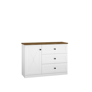 komoda 120 elegancka skandynawska Lille 08 szafka biała do sypialni