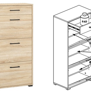 szafka 60 wąska wysoka Caro 14 komoda na buty do przedpokoju
