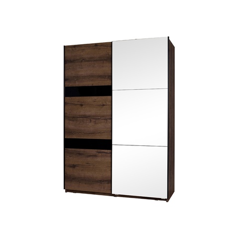 Szafa 150 z lustrem półkami DENVER 12 L przesuwna do sypialni przedpokoju