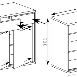 Zestaw mebli Mediolan 5 ława komoda rtv szafka witryna do pokoju