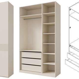 szafa 315 wysoka z lustrem Soreno A duża garderoba zestaw szaf jasna