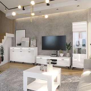 ława 60 kawowa z półką Alaska AAST-1 stolik kawowy kwadratowa biała