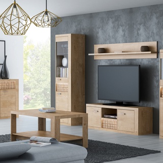 ława 65 mała z półką Natural 19 stolik kawowy kwadrat do pokoju biura