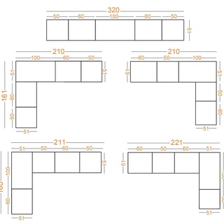szafa 210 - 161 - 320 zestaw szaf Tres U prosta narożna garderoba