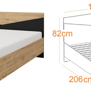łóżko 160x200 sypialniane z zagłówkiem Aston 08 podwójne małżeńskie 160