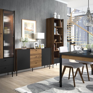 witryna 59 z nogami Prestigo 03 słupek przeszklony regał zamykany loft
