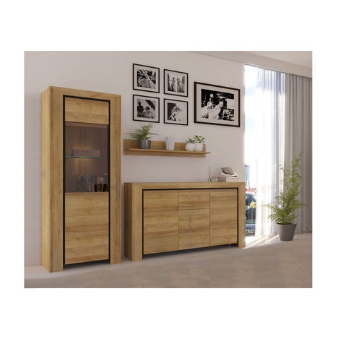 Zestaw mała meblościanka SIROCCO 4 witryna półka komoda komplet