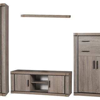 komoda 97 dwudrzwiowa wysoka Dallas 06 szafka z szufladami dąb