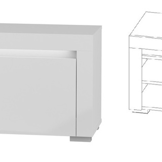 zestaw mebli pokojowych Alaska 1 witryna komoda rtv szafka ława biała
