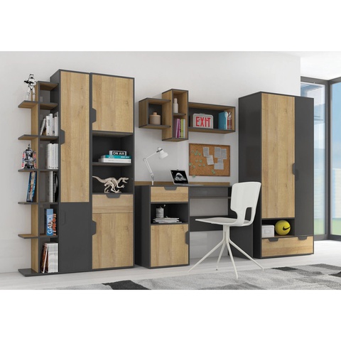 Zestaw młodzieżowy do nauki meblościanka NANO 6 biurko regał szafa