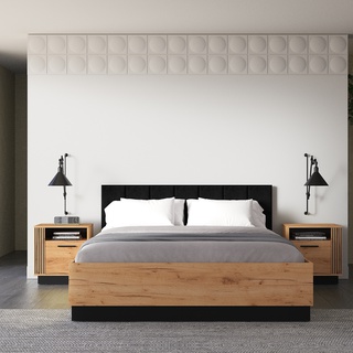 łóżko 160x200 z zagłówkiem tapicerowanym Urso 1402 loft 160