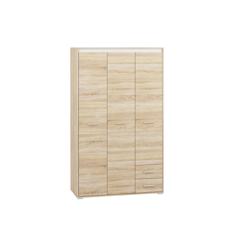 Szafa 120 z półkami szufladami drążkiem AVO 01 garderoba trzydrzwiowa