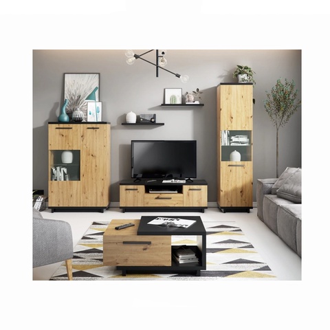 Zestaw mebli komplet INES 5 meblościanka rtv z ławą do salonu pokoju