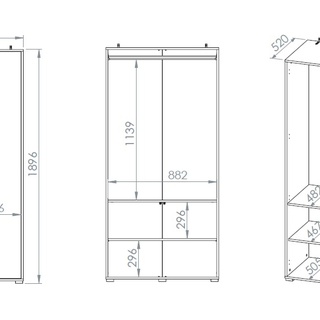 zestaw komplet Reynos 3 komoda szafa do pokoju sypialni korytarza