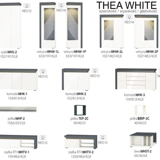 ława 68 mała nowoczesna kawowa Thea White WHST-2 stolik kawowy